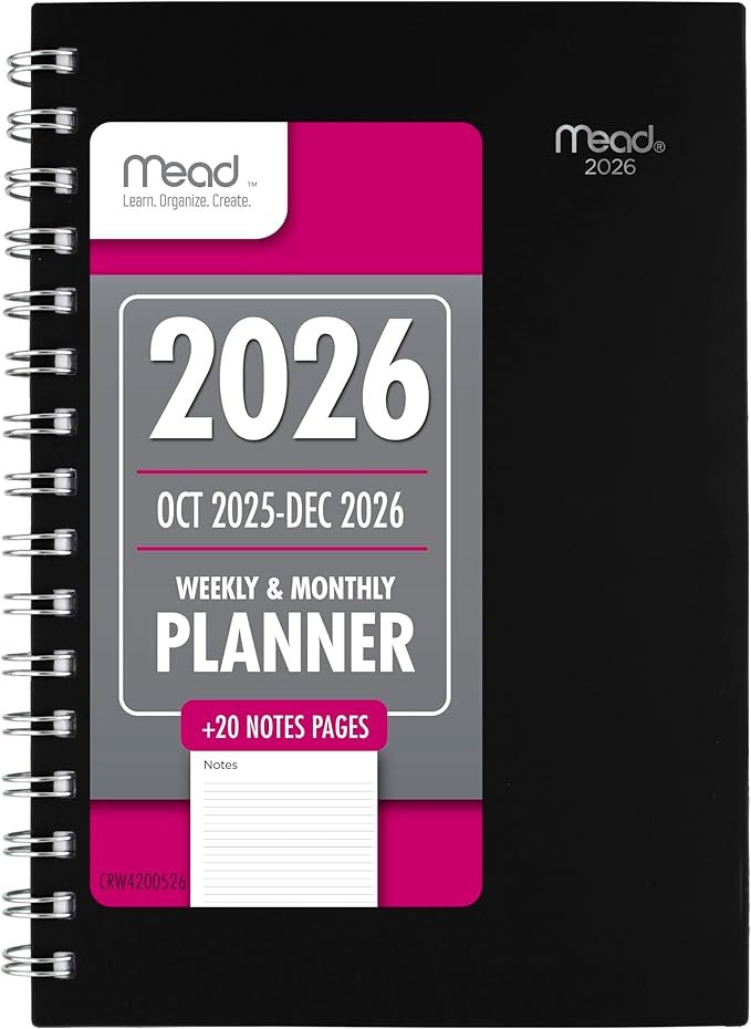 Review of Mead 2026 Planner, Weekly & Monthly, 15-Month, 5-1/2" x 8-1/2", Small, Basic, Black (CRW4200526)