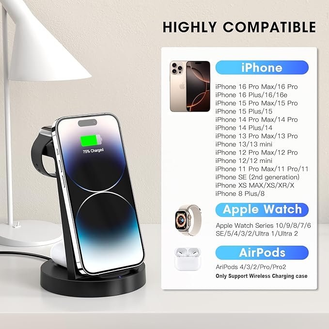 Comprehensive Review of the 3 in 1 Charging Station for iPhone, Apple Watch, and AirPods